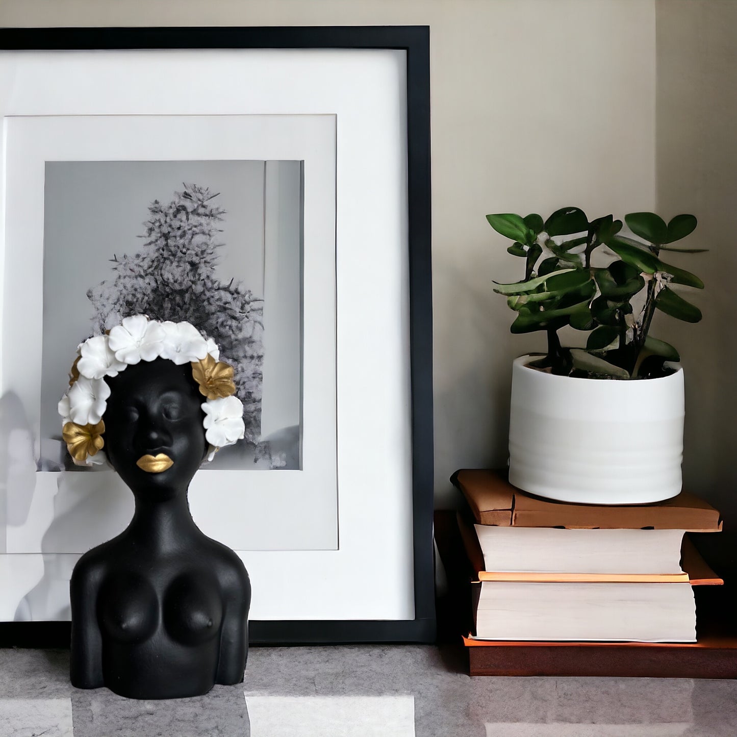 Palenquera White Flower Sculpture