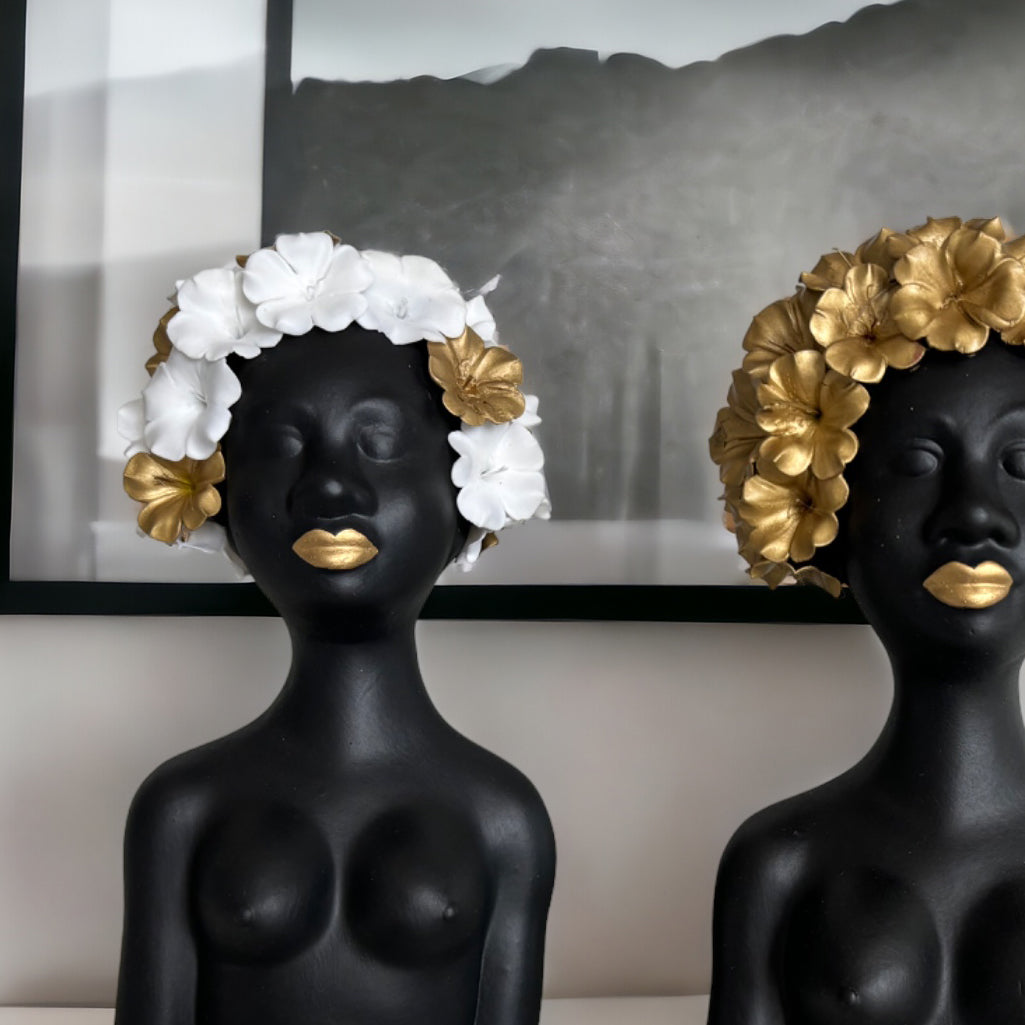 Palenquera White Flower Sculpture