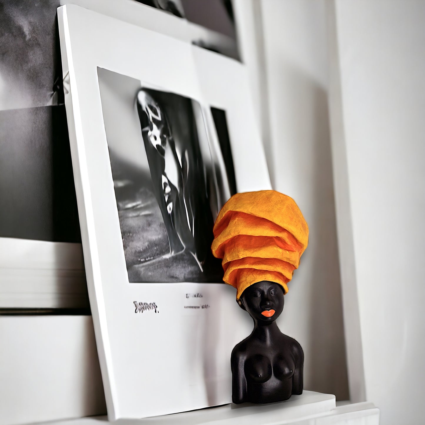 Palenquera Orange Turban Sculpture