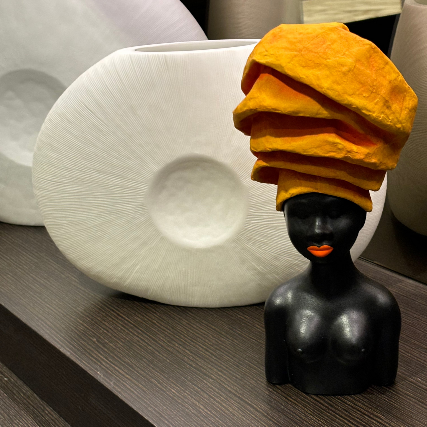 Palenquera Orange Turban Sculpture