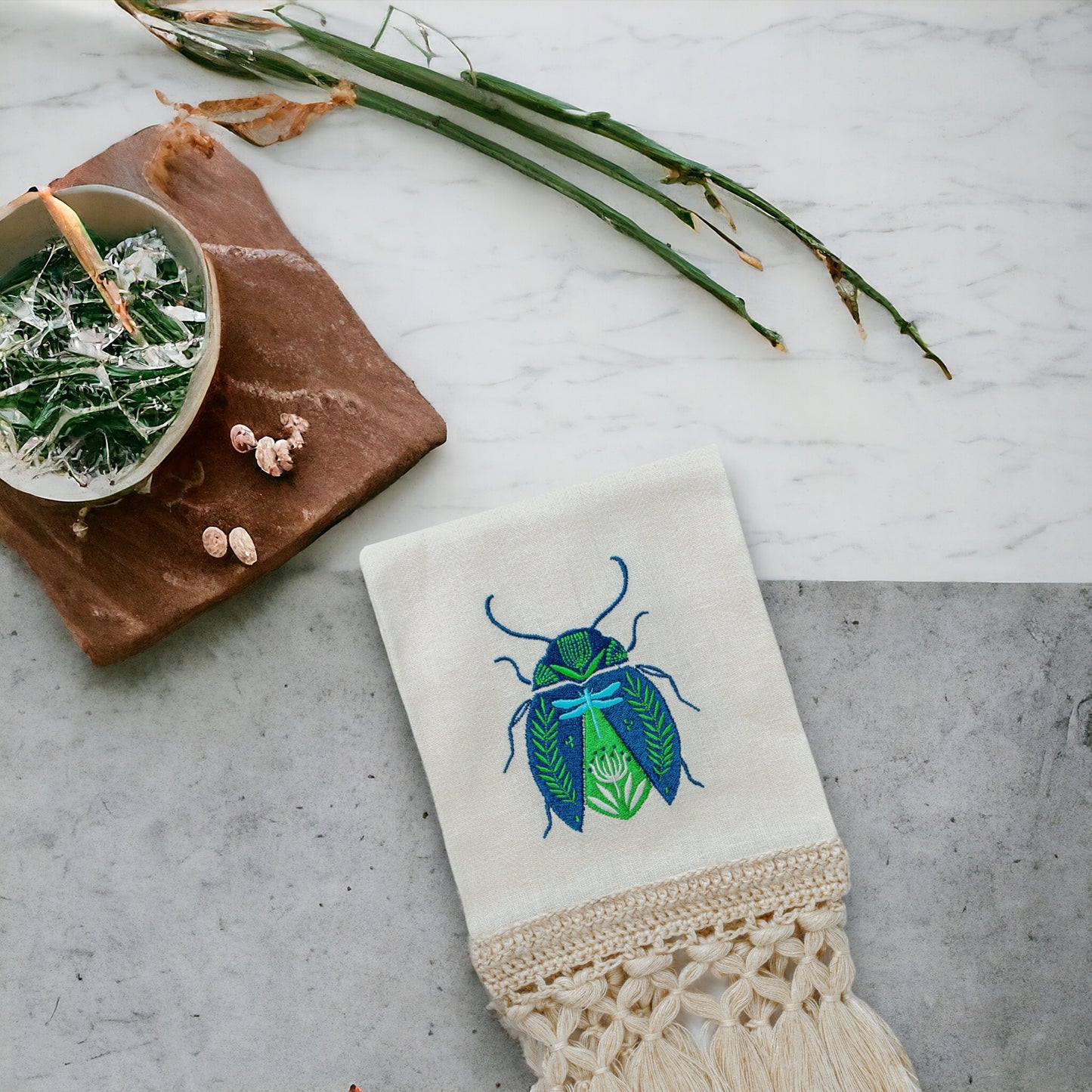 Toa Blue Beetle Hand Towel