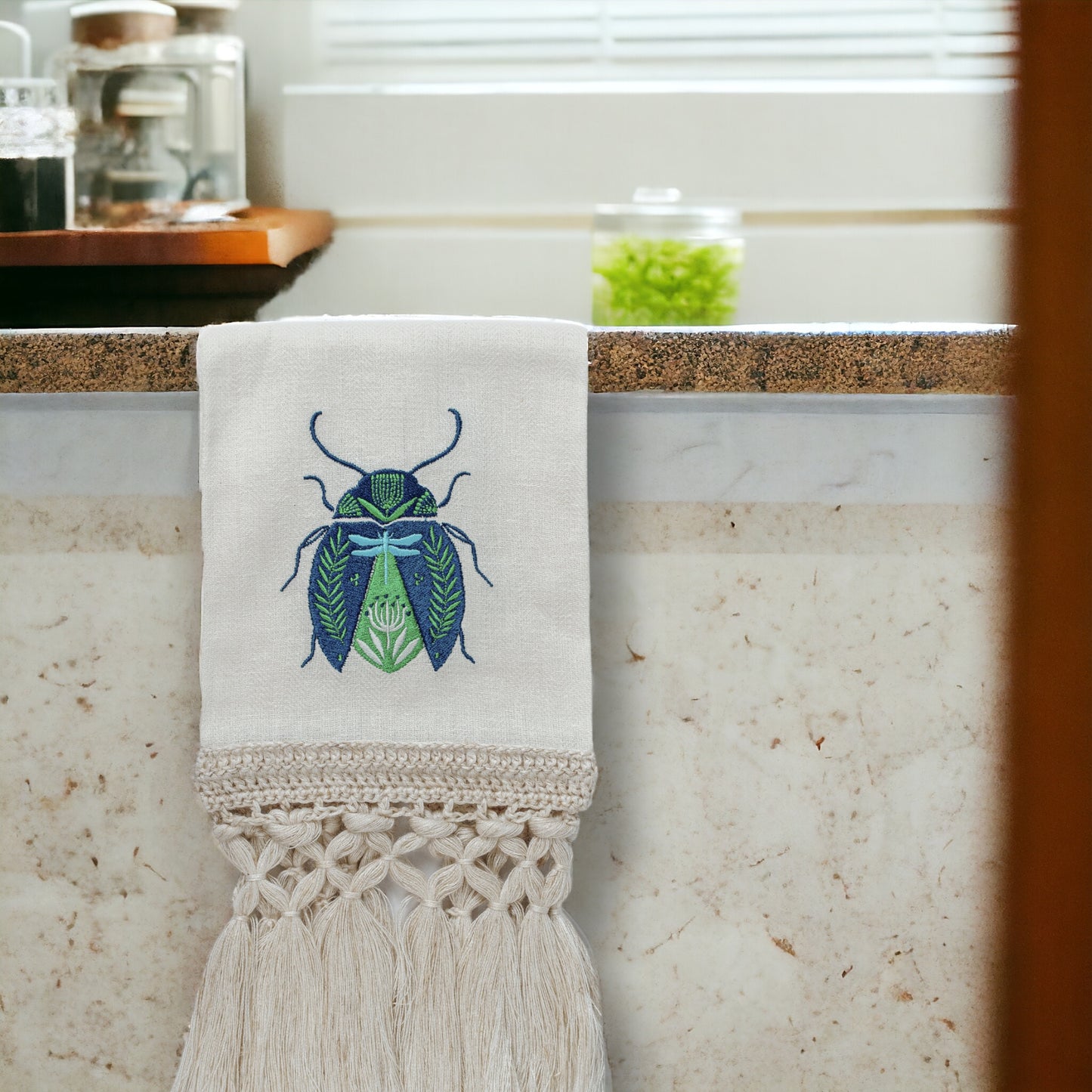 Toa Blue Beetle Hand Towel