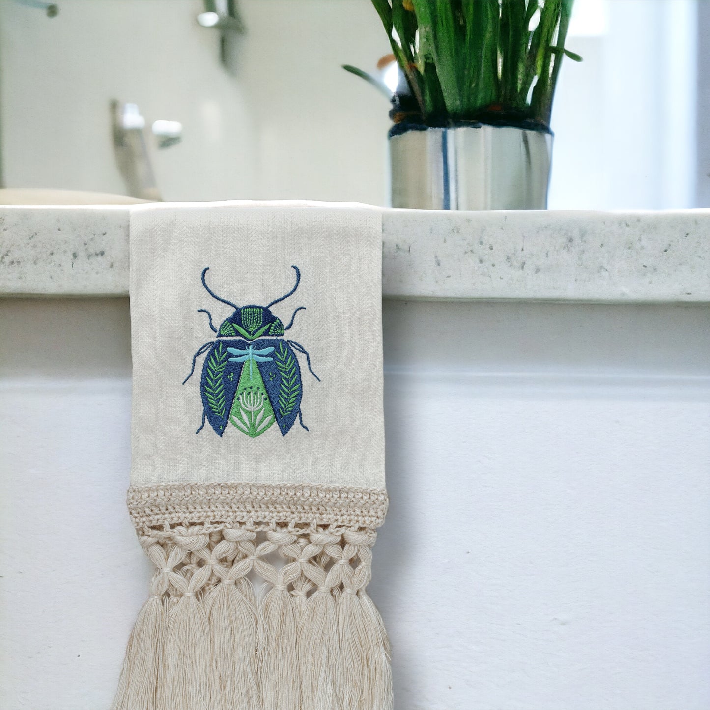 Toa Blue Beetle Hand Towel