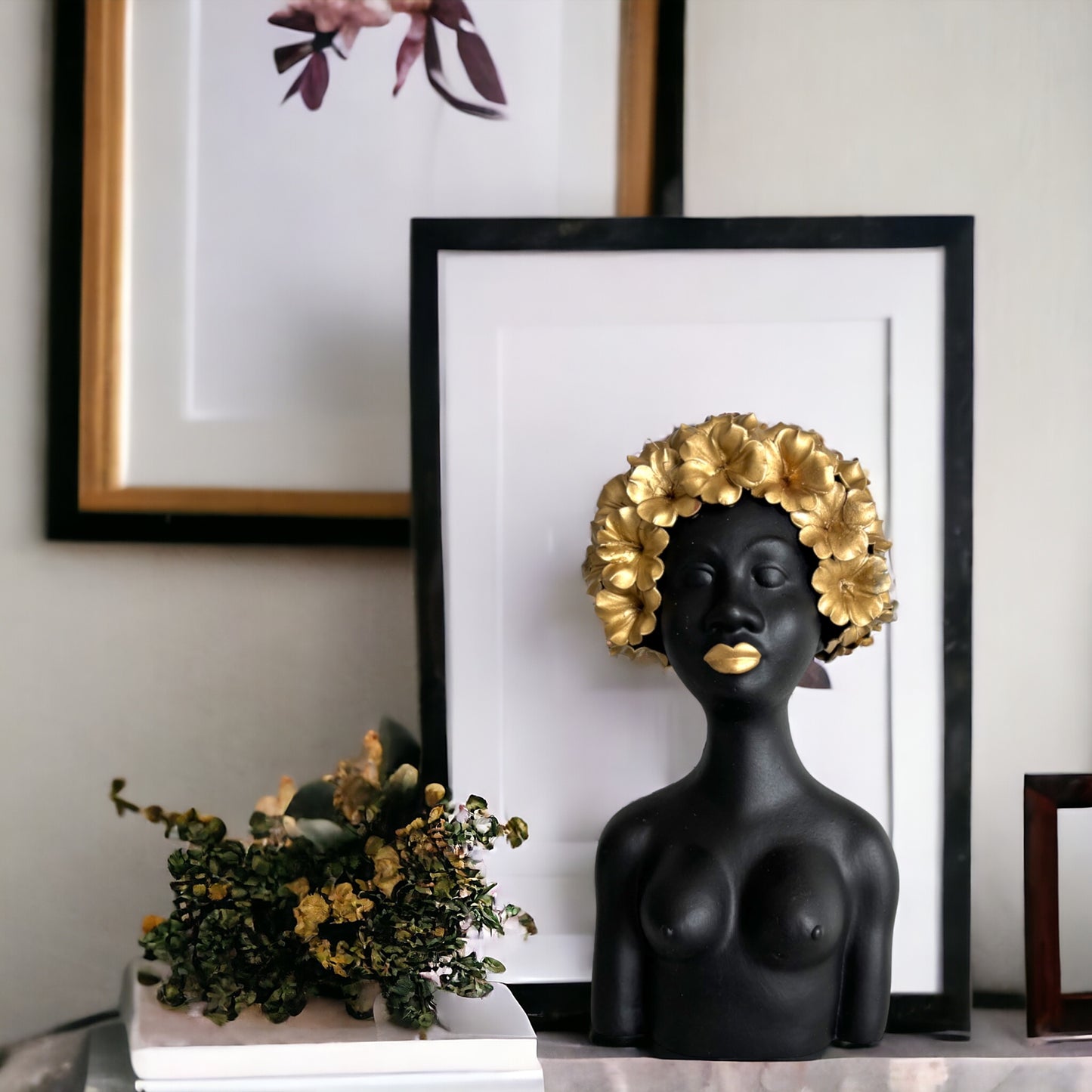 Palenquera Gold Flower Sculpture