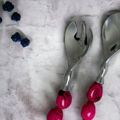 Tagua Magenta Salad Serving Set