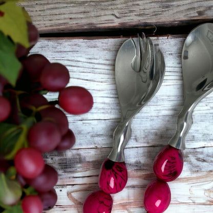 Tagua Magenta Salad Serving Set