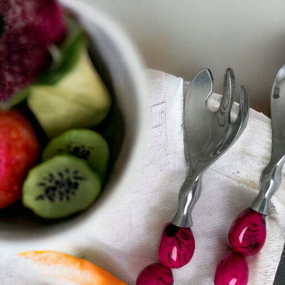 Tagua Magenta Salad Serving Set