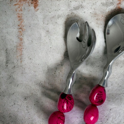 Tagua Magenta Salad Serving Set