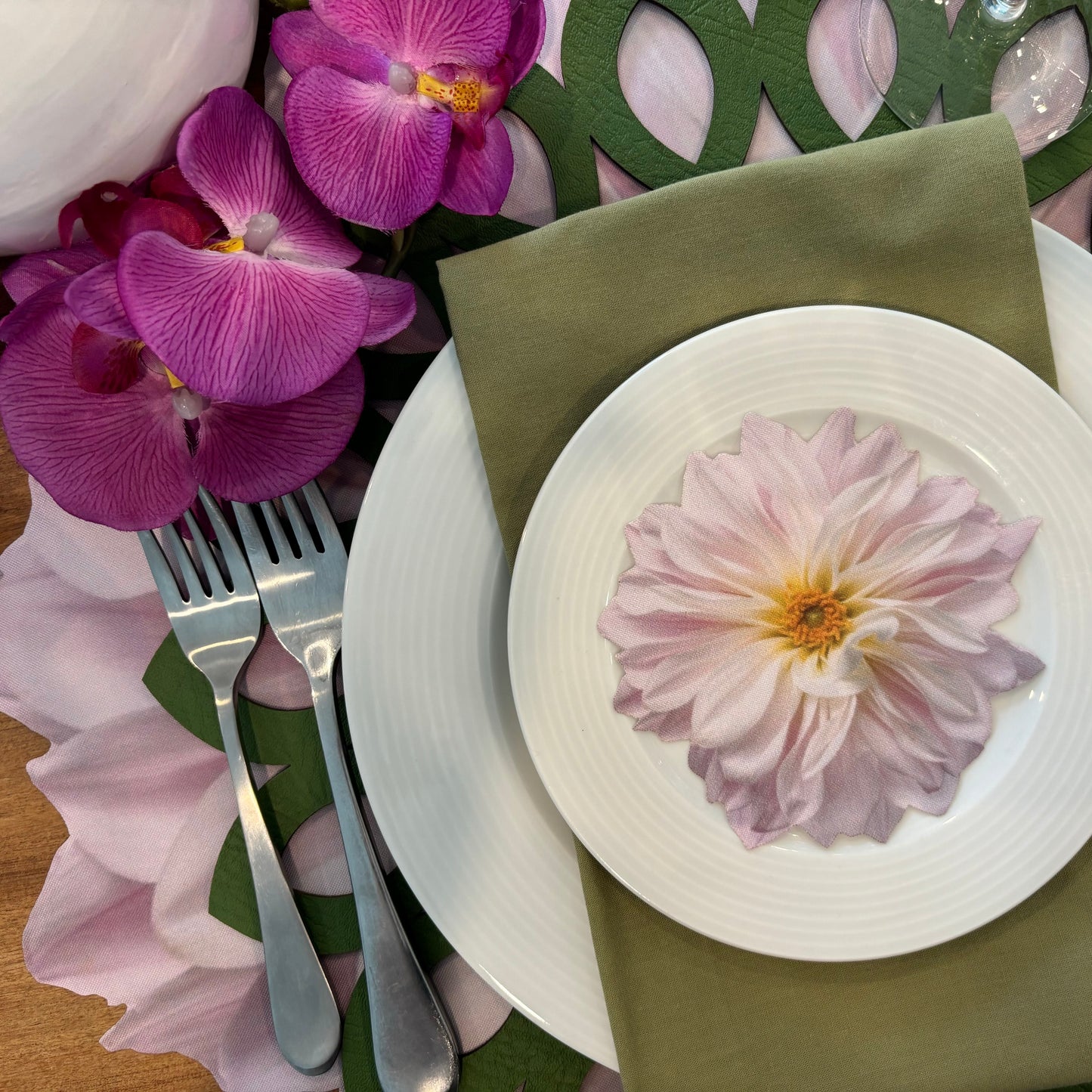 Caoba Pink Flower Coaster