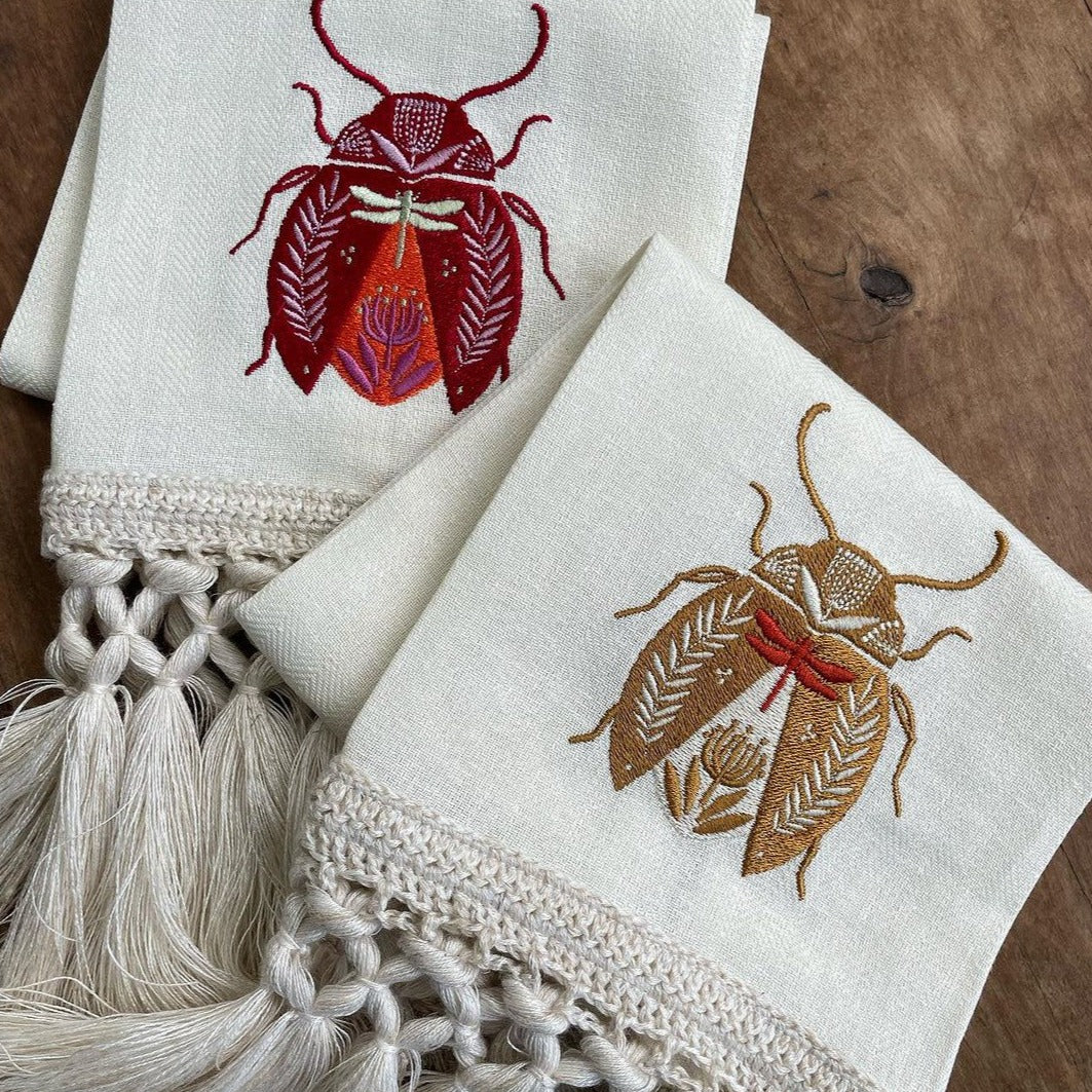 Toa Red Beetle Hand Towel