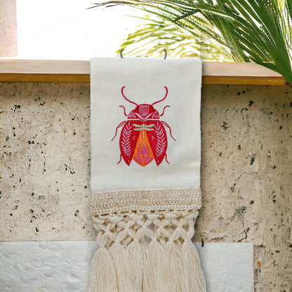 Toa Red Beetle Hand Towel