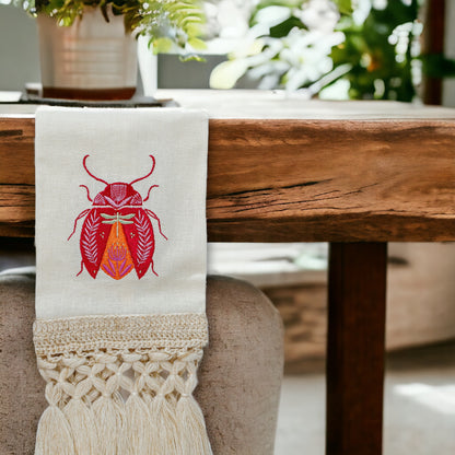 Toa Red Beetle Hand Towel