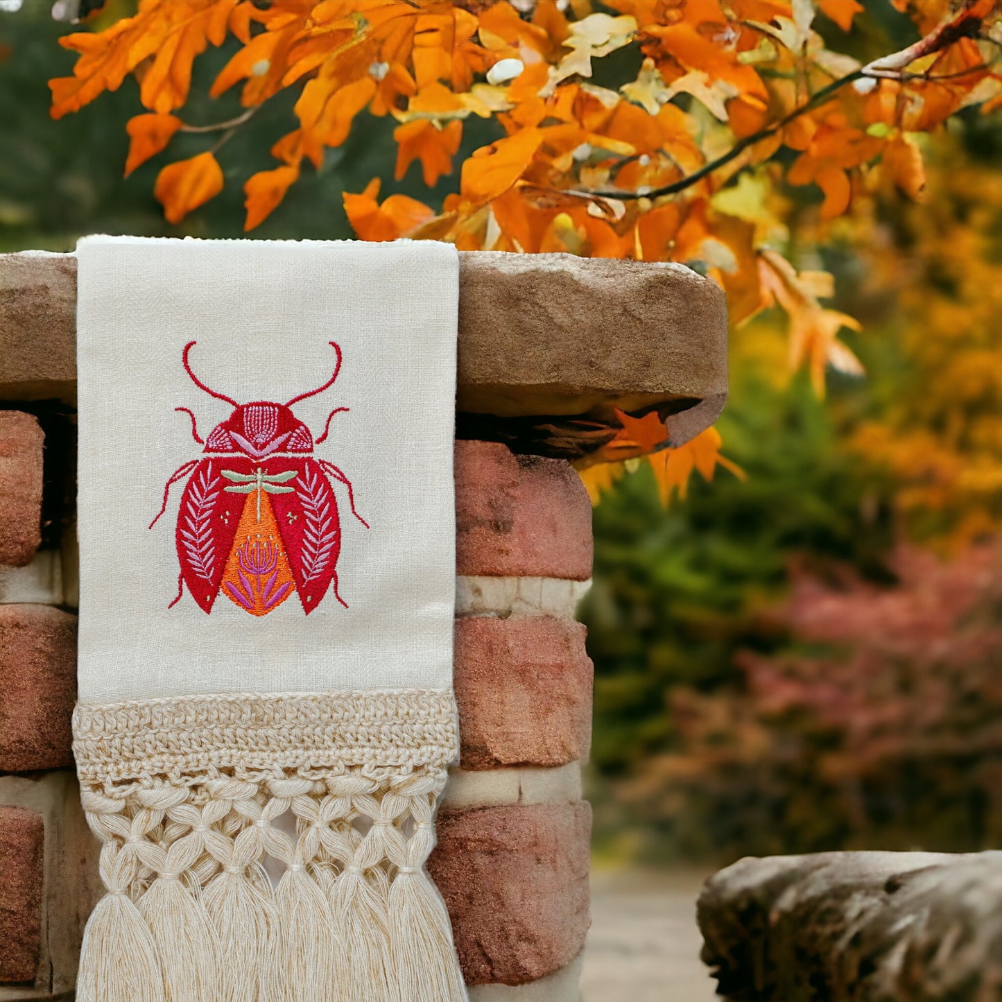 Toa Red Beetle Hand Towel